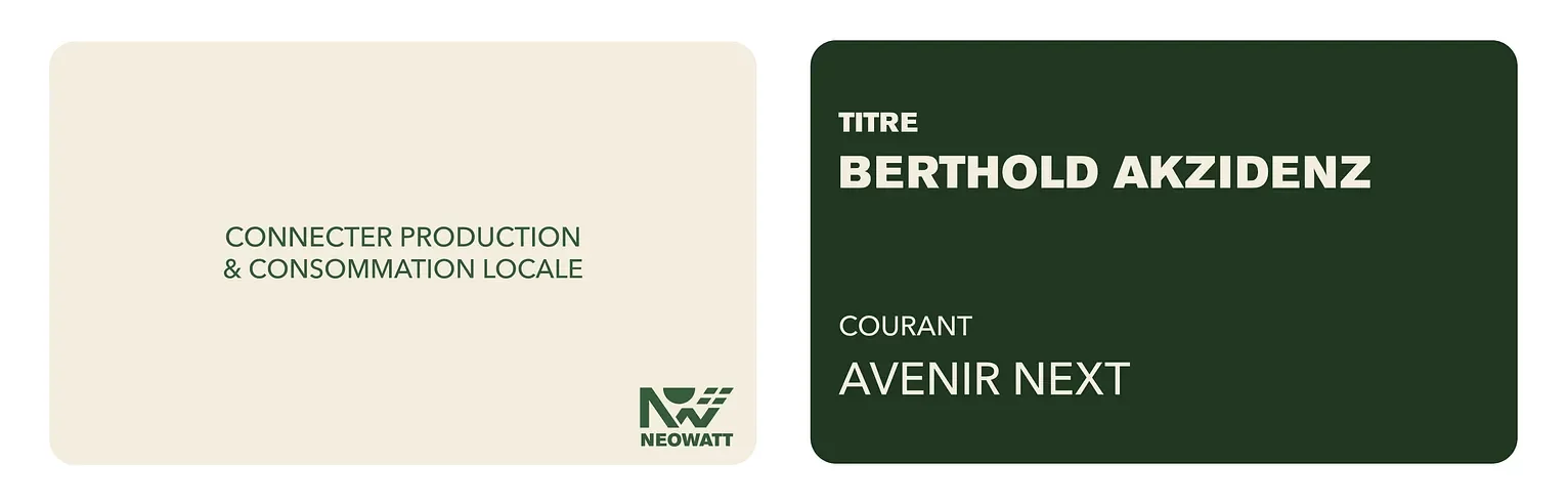 Typography: Berthold Akzidenz for titles, Avenir Next for running text, with the line Connecter production et consommation locale.
