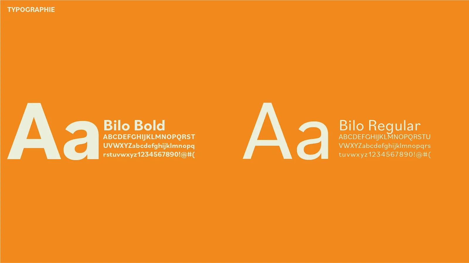 Typography: Bilo Bold and Bilo Regular.